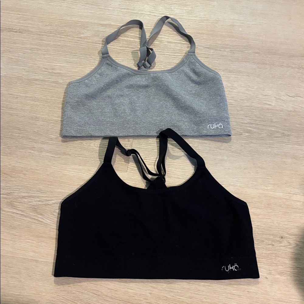 Rykä Women's Black & Grey Sports Bra pack